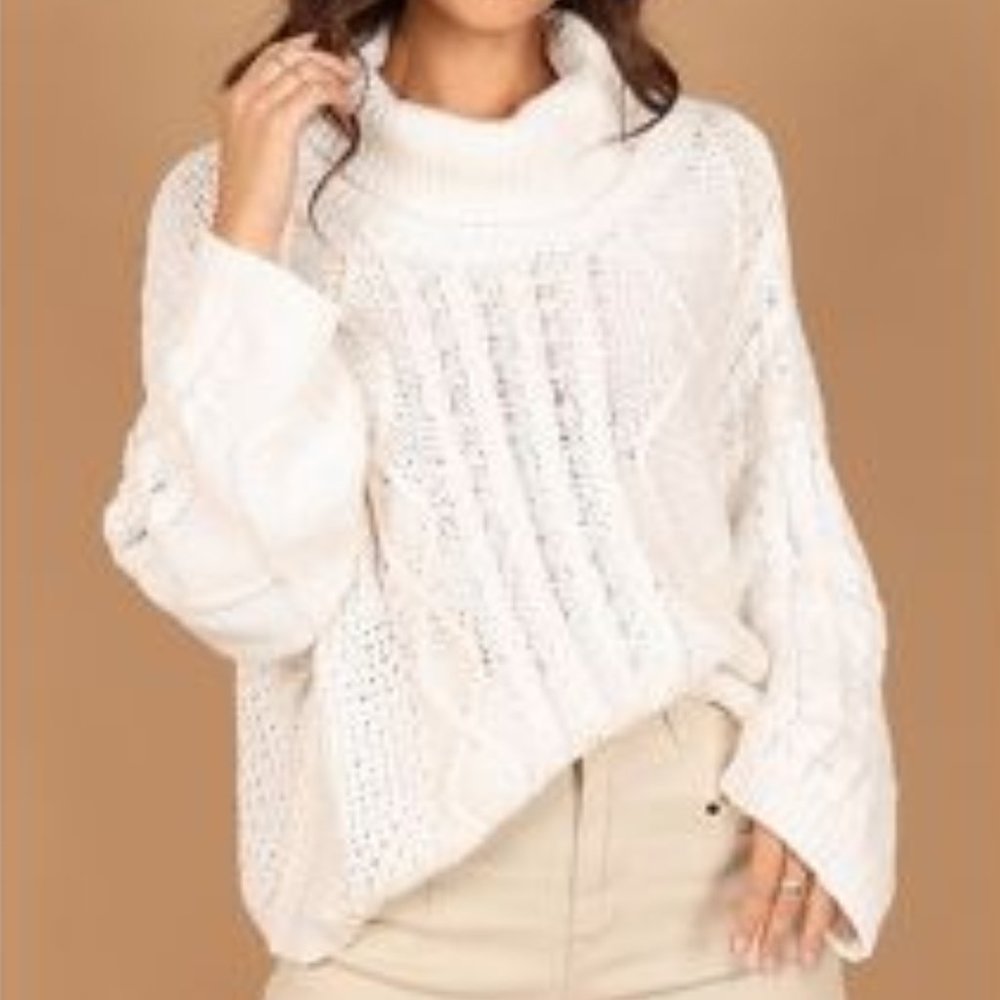 Petal & Pup Cream Cable Knit Sweater